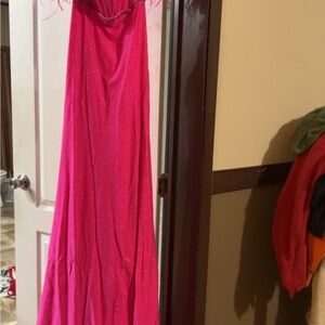 Elegant Pink Gown with Sparkle Details